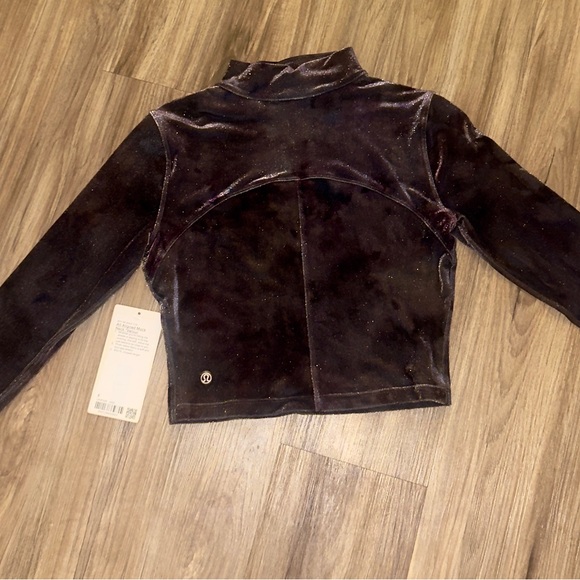 NWT Lululemon All Aligned Mock Neck Long Sleeve Velour Interstellar Grey 482 - Picture 4 of 6